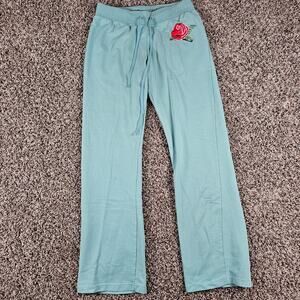 Vintage Y2K De Coded Womens Sz S Pull On Sweatpants Pants Bright Blue Floral